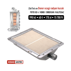 Dvojitý horak velký - plynový pro kebab gril 23х17х6 cm