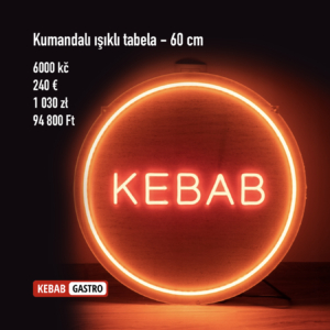 Kulatá světelná cedule 60 cm kebab 3
